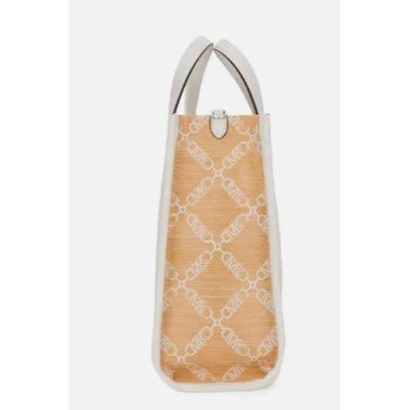 MICHAEL KORS Gigi Large Woven MK Logo Jacquard Tote Large Crossbody Bag NWT - Picture 5 of 9